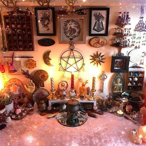 Witchcraft sacred space arrangement
